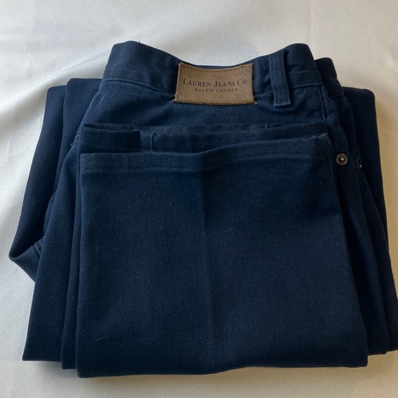 Lauren Jeans Co. Ralph Lauren Women’s Sz 12 Straight Leg Dark Indigo Wash Denim - Picture 3 of 13
